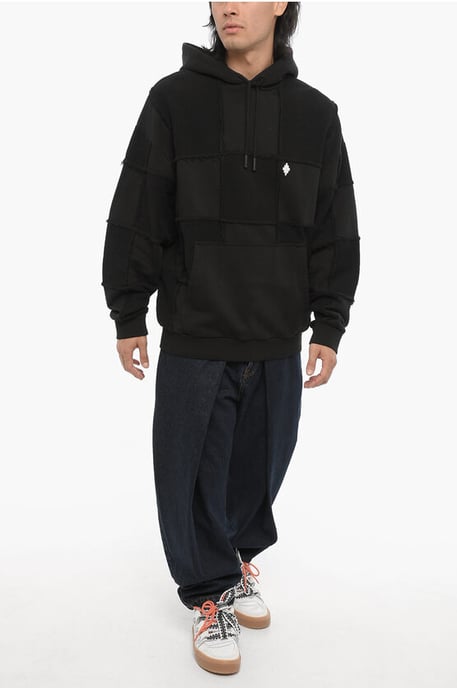 Solid Color Cotton Hoodie in Black - Image 4
