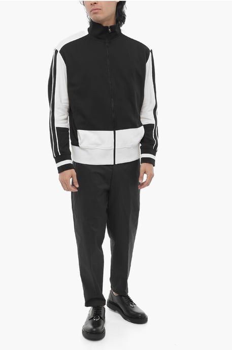 Tvåfärgad SPORT MODERNIST-tröja med dragkedja i svart och vitt - Image 4