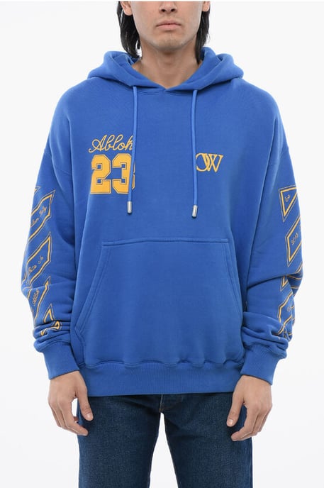 Brushed Cotton OW23 Skate Fit Hoodie in Blue - Image 1