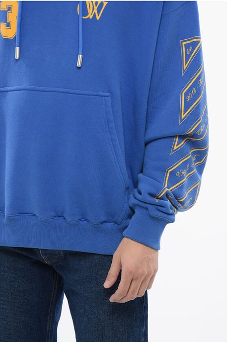 Brushed Cotton OW23 Skate Fit Hoodie in Blue - Image 3