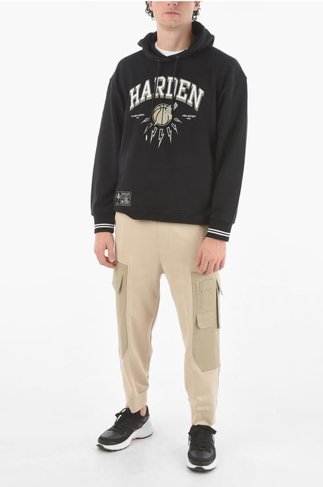 JAMES HARDEN x NEIL BARRETT Easy Fit Hooded Sweatshirt in het zwart - Image 4