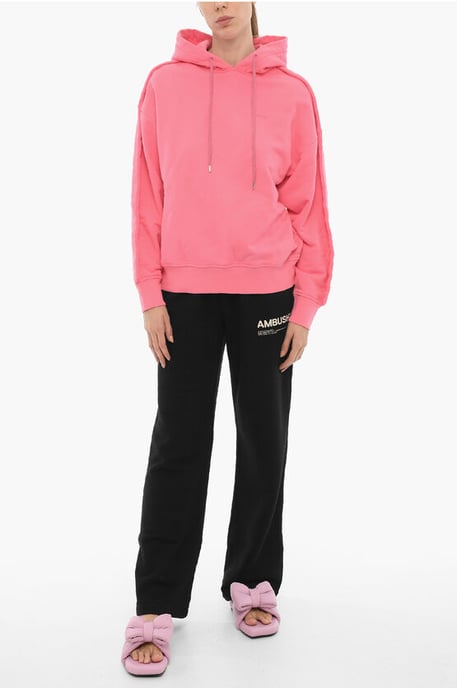 Brushed Cotton Hoodie in Pink - Image 4