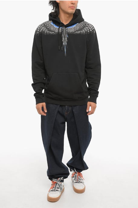 Regular Fit GRIZZLY WINGS Hoodie in Black - Image 4