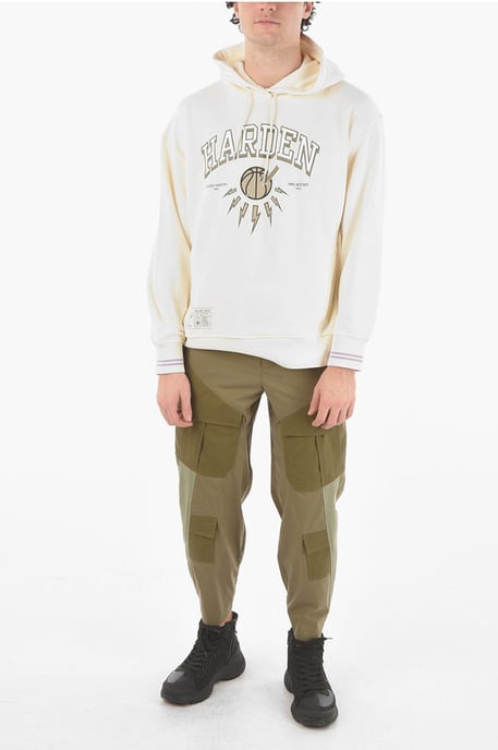 JAMES HARDEN x NEIL BARRETT – Easy Fit-huvtröja med tryck i beige - Image 4