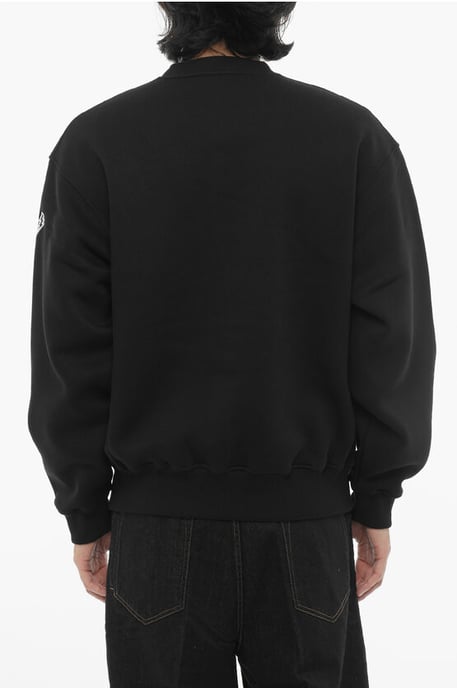 Fleecekatoenmix Easy Fit ronde hals sweatshirt in zwart - Image 2