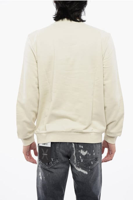 Brushed Cotton Crewneck Sweatshirt With Logo Print - Image 2
