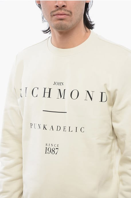 Brushed Cotton Crewneck Sweatshirt With Logo Print - Image 3