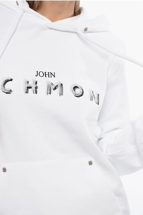 BETTO Hoodie Sweatshirt med Broderad Logotyp i Vitt - Image 3