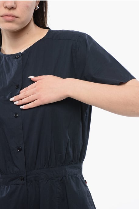 Buttoned Short Sleeved Jumpsuit in Midnight blue - Image 3