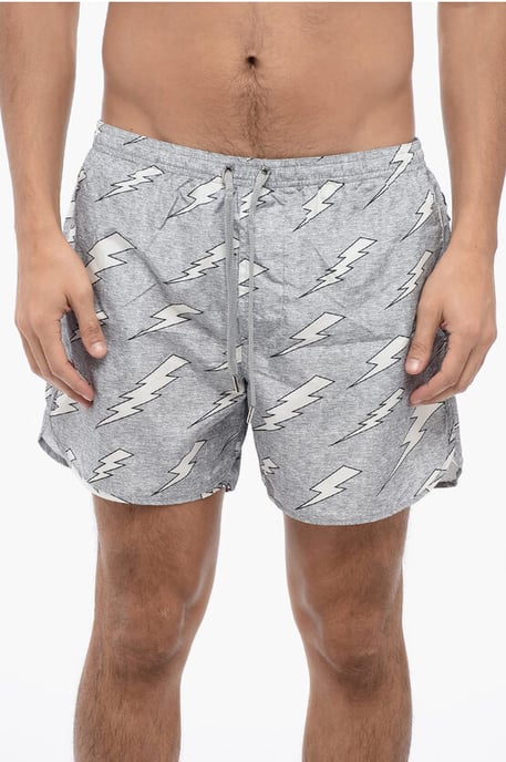 ALL-OVER RAIN BOLTS SWIM SHORTS - Image 1