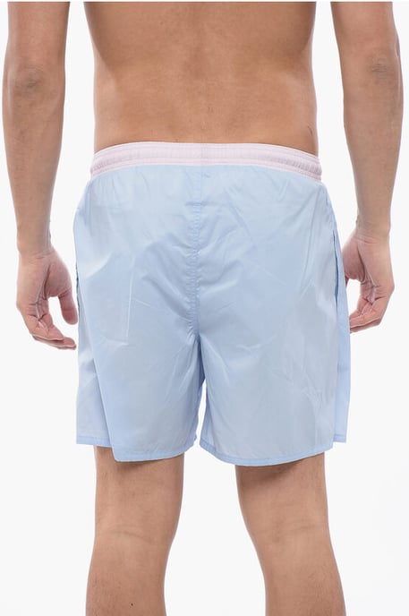 Bicolor Boxer Swimsuit in Blu, Rosa - Image 2