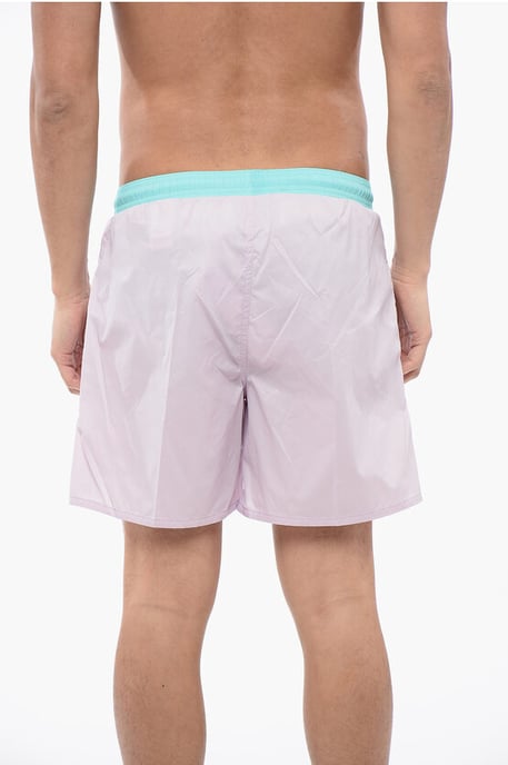Tweekleurige boxerbadpak in Azzurro, Rosa - Image 2