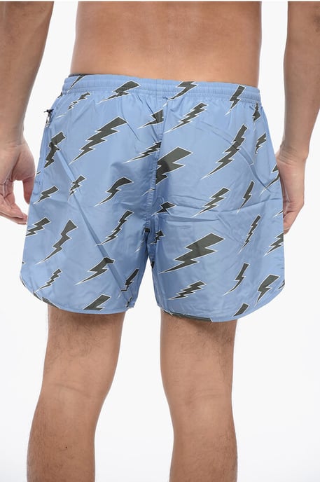 HELTÄCKANDE BADSHORT MED RAIN BOLTS - Image 2