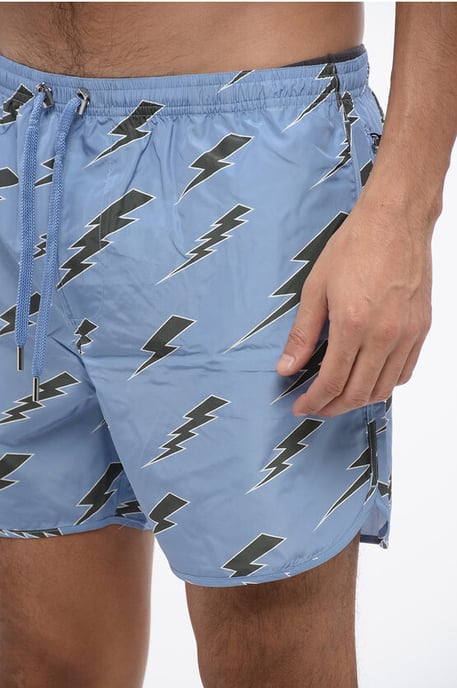HELTÄCKANDE BADSHORT MED RAIN BOLTS - Image 3