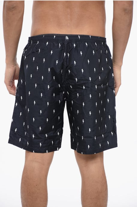 ALL-OVER MICRO BOLTS SWIM LONG SHORTS - Image 2