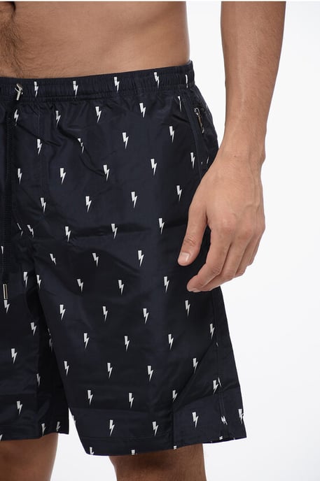 ALL-OVER MICRO BOLTS SWIM LONG SHORTS - Image 3