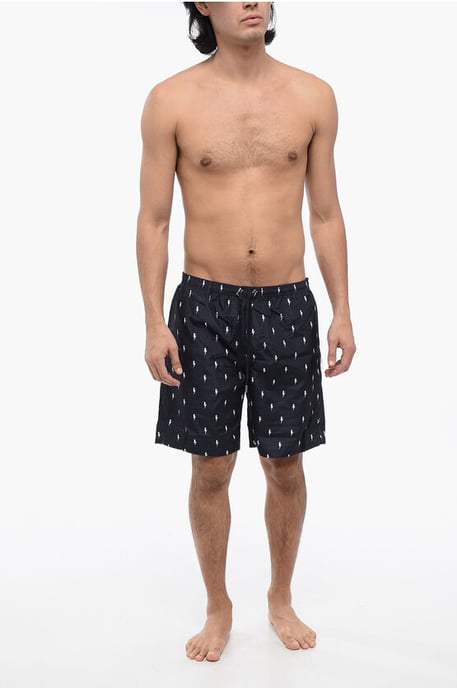 ALL-OVER MICRO BOLTS SWIM LONG SHORTS - Image 4