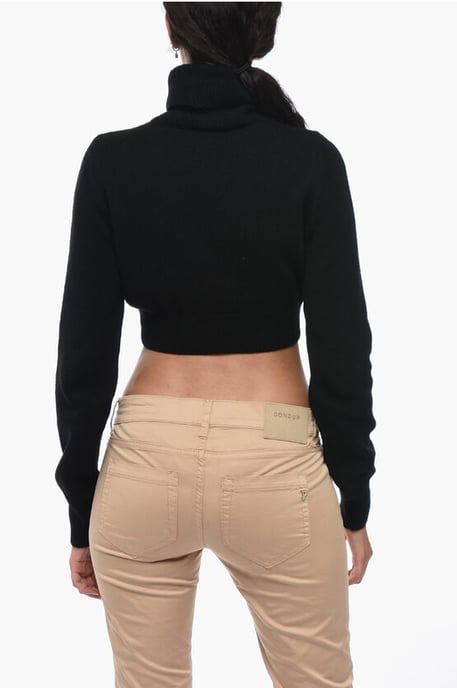 Embroidered Cropped ALL ROADS Turtle Neck Sweater - Image 2