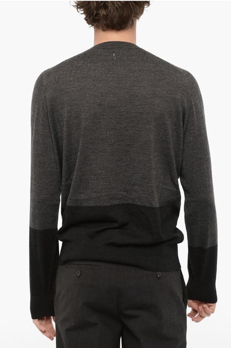 Tvåfärgad ulltröja i Nero, Grigio - Image 2