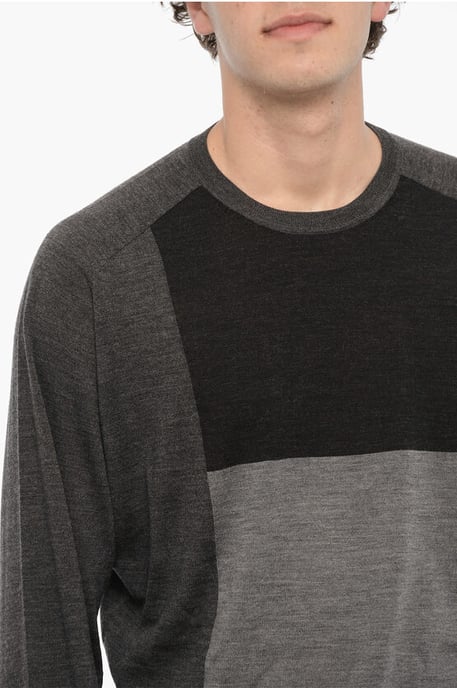 Tvåfärgad ulltröja i Nero, Grigio - Image 3