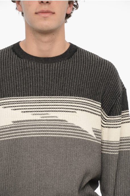 Cotton And Cashmere Blouson Fit Crew-neck Sweater in Gray - Image 3