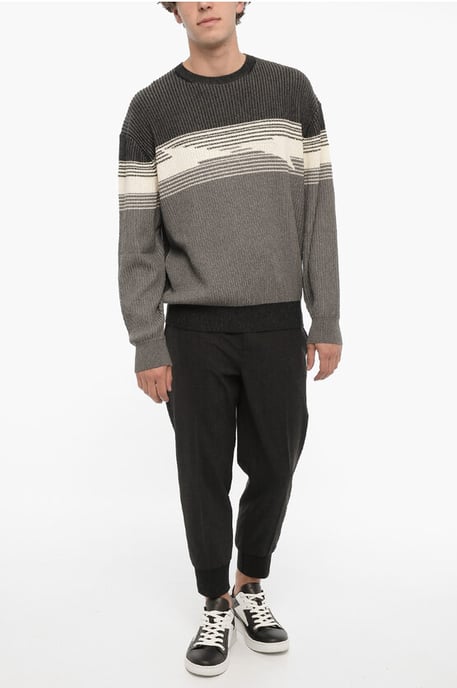 Cotton And Cashmere Blouson Fit Crew-neck Sweater in Gray - Image 4