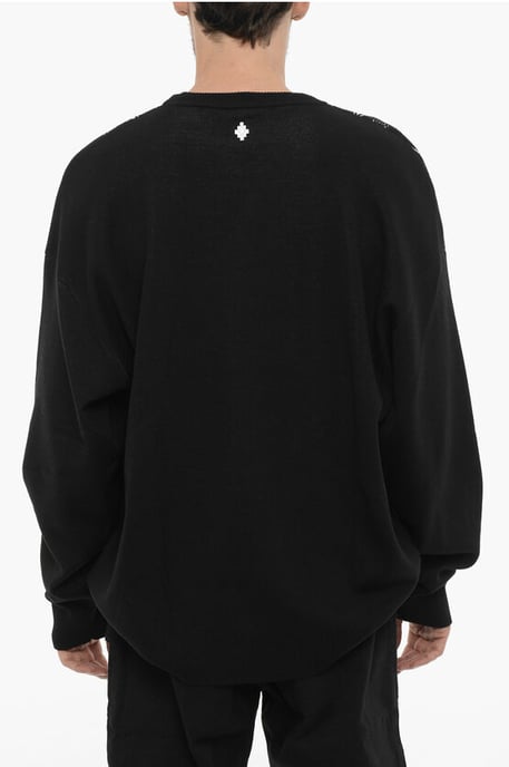 Bandana Motif Crew-neck Sweater in Black - Image 2