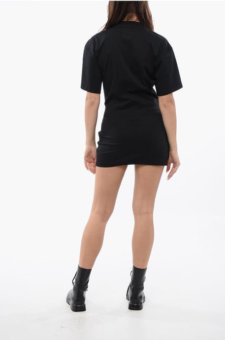 Voorkant geknoopte SMALL ARROW T-shirtjurk in zwart - Image 2