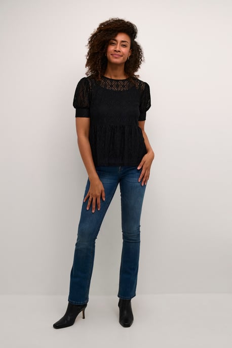 Blouse met korte mouwen Feminine black - Image 2
