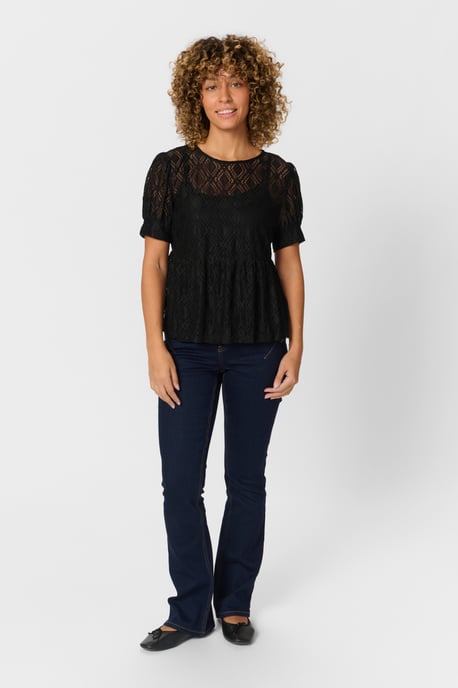 Blouse met korte mouwen Feminine black - Image 3