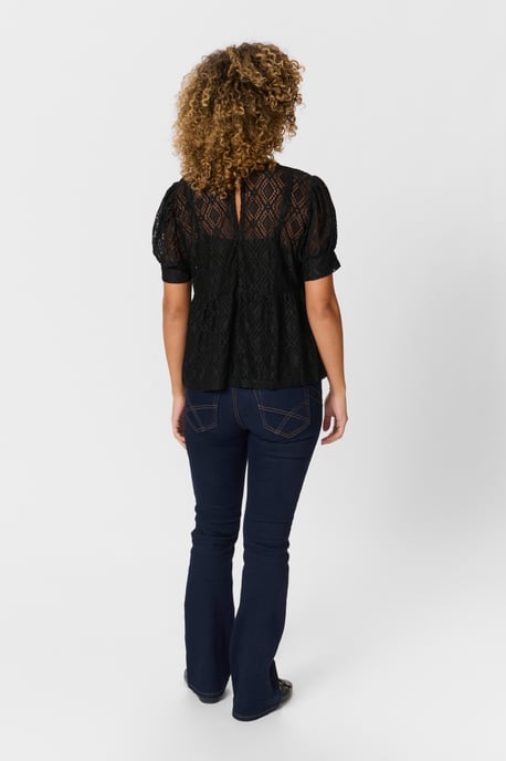Blouse met korte mouwen Feminine black - Image 4