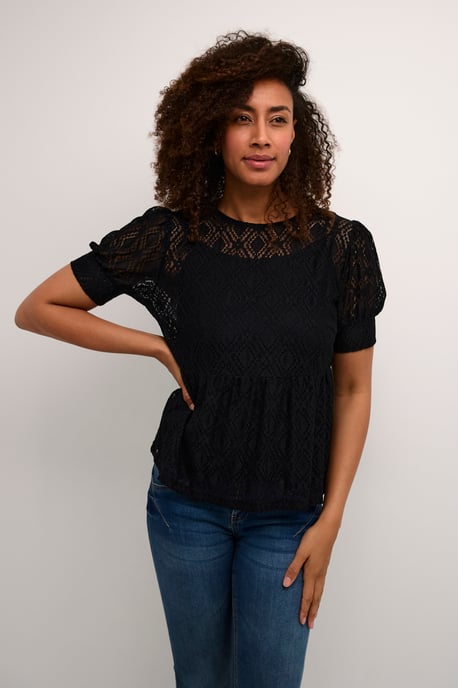 Blouse met korte mouwen Feminine black - Image 5