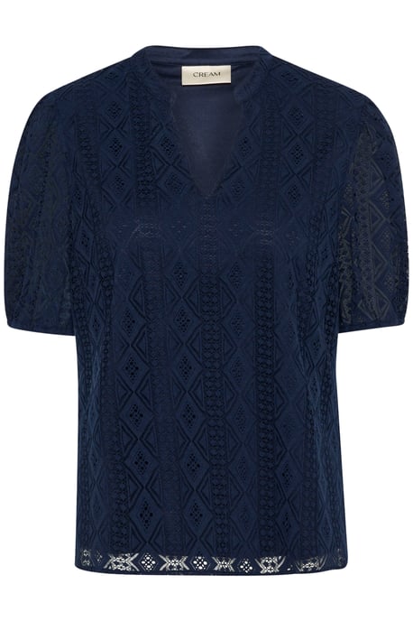 Blouse met korte mouwen Regular fit navy - Image 4
