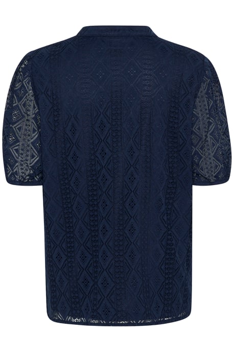 Blouse met korte mouwen Regular fit navy - Image 5