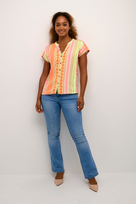 Blouse with short sleeve Loose fit - Image 1