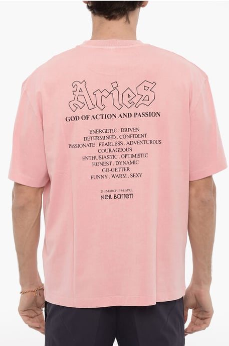 Printed ARIES THE WARRIOR Crew-neck T-Shirt in Pink - Image 2