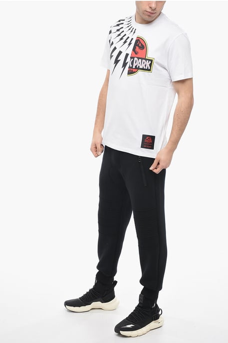 JURASSIC PARK X NB Rundringad Halv Thunderbolt Bomullst-t-shirt i Vit - Image 4