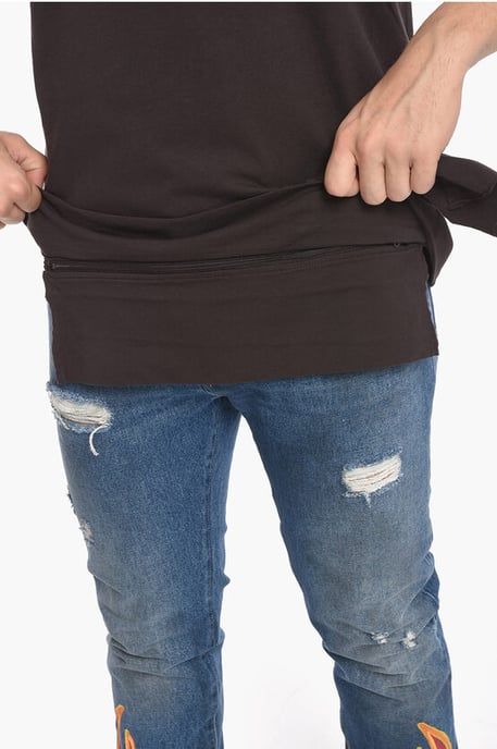 Crew Neck WAIST POCKET Cotton T-Shirt - Image 3