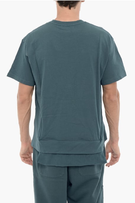 Effen T-shirt met ronde hals en zakje in blauw - Image 2