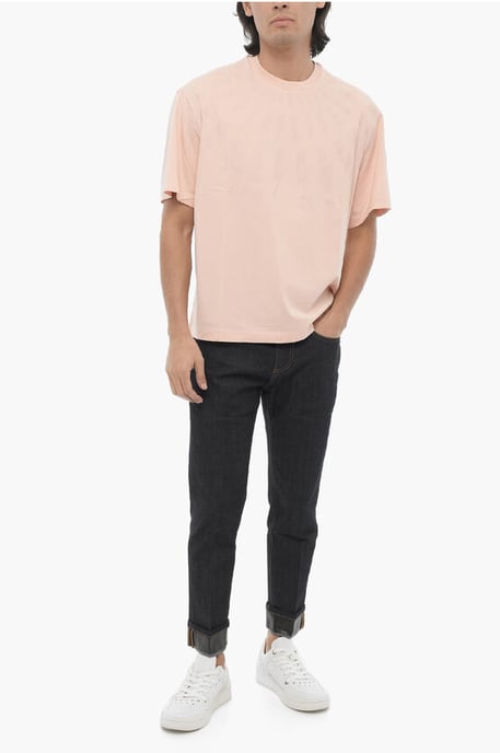 Slim fit FAIRISLE THUNDERBOLT Rundringad T-shirt med Topp i Rosa - Image 4