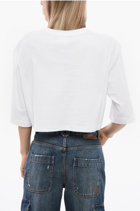 Vit, kort GENYA-t-shirt med överdimensionerad passform - Image 2