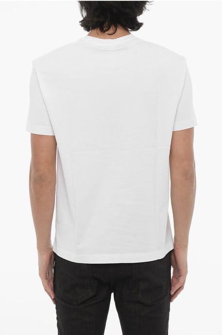 Vit t-shirt med rund hals och smal passform i bomull, I SEE YOU - Image 2