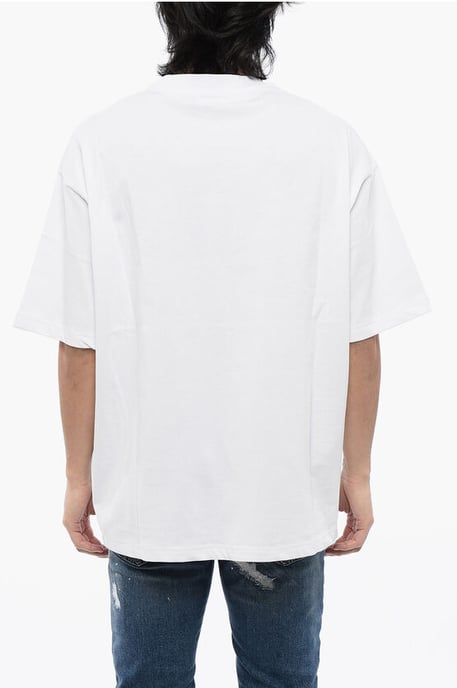 Rhinestoned Printed Oversize Fit T-shirt in White - Image 2