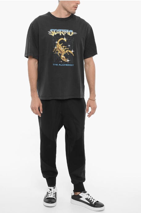 Bedrukt SCORPIO THE ALCHEMIST T-shirt met ronde hals in grijs - Image 4