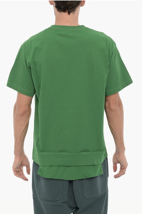 Solid Color AMAZON SEA FOAM Crew-neck T-Shirt with Waist Poc in Green - Image 2