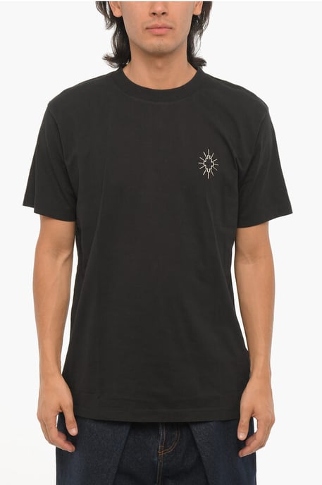 Solid Color ECLIPSE CROSS Crew-neck T-Shirt in Black - Image 1