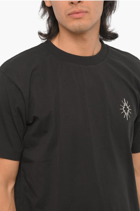 Solid Color ECLIPSE CROSS Crew-neck T-Shirt in Black - Image 3
