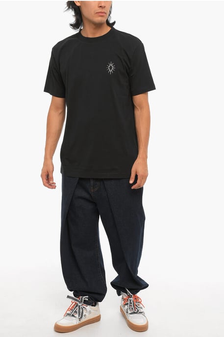 Solid Color ECLIPSE CROSS Crew-neck T-Shirt in Black - Image 4
