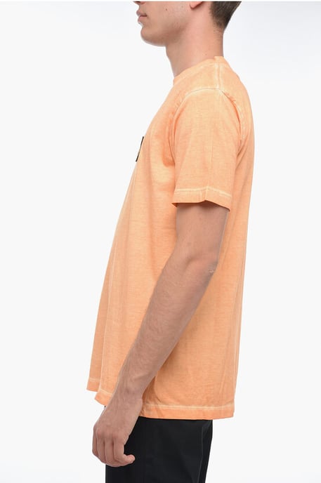 SUNSET CROSS T-Shirt with Logo Patch in Orange - Image 2
