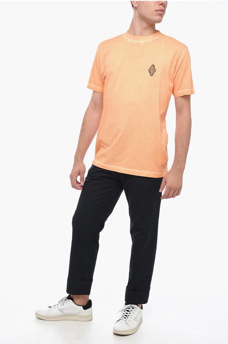 SUNSET CROSS T-Shirt with Logo Patch in Orange - Image 4
